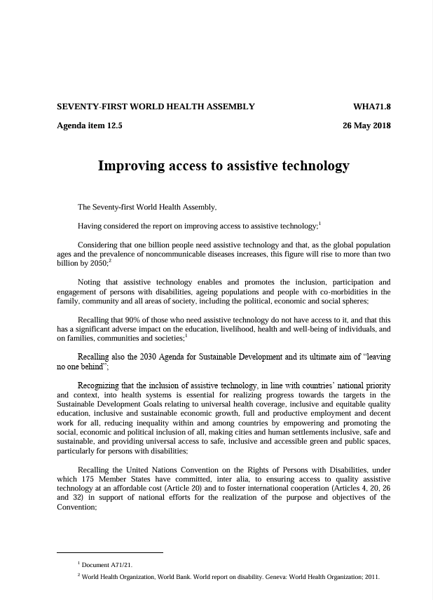 Improving access to assistive technology 